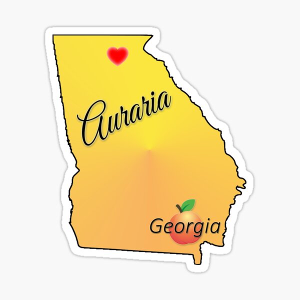 Auraria, Georgia Heart Sticker