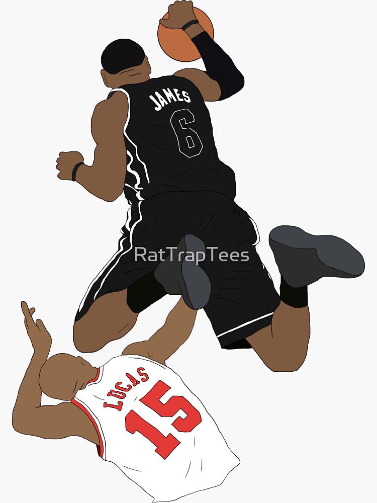 LeBron James - Dunk Sticker for Sale by Draws Sports