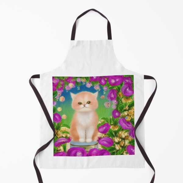 Item preview, Beautiful Fantasy Whimsical Cat Pastel Illustration with flowers in background designed and sold by ManifestoDesign.