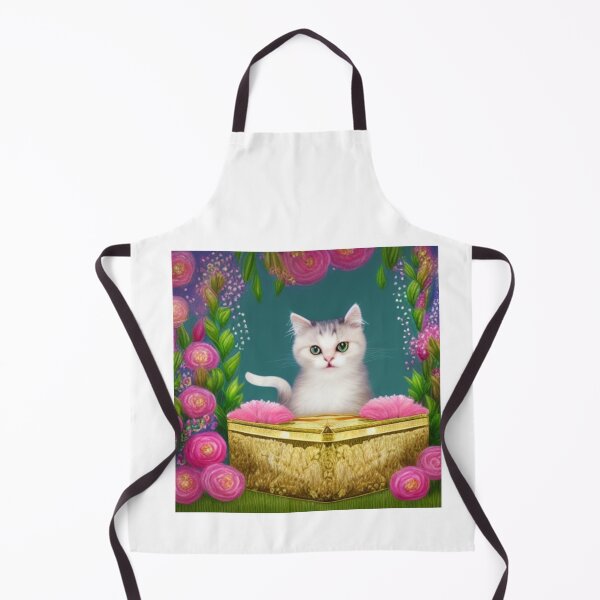 Item preview, Beautiful Fantasy Whimsical Cat Pastel Illustration with flowers in background designed and sold by ManifestoDesign.