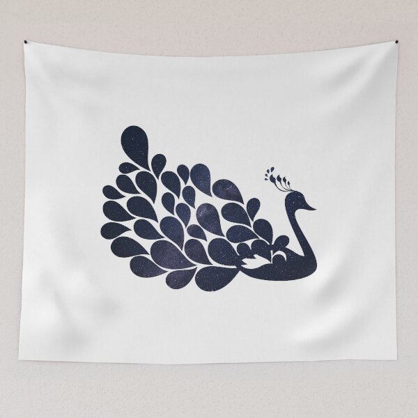 Item preview, Glowing Milky Way On Dark Sky Peacock | Cute Peacock designed and sold by BopleDesigns.