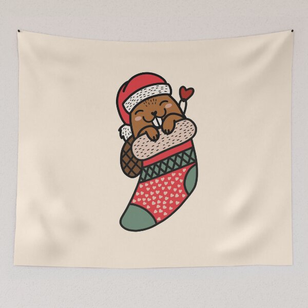 Item preview, Cute baby Beaver In Christmas Sock Xmas Pajama designed and sold by JokeGysen.