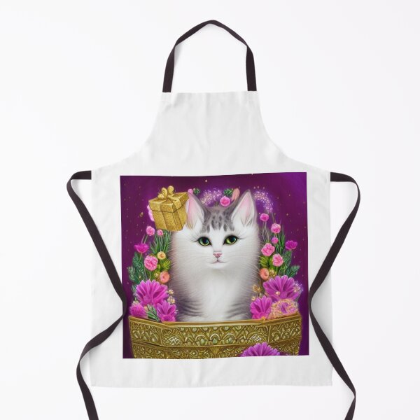 Item preview, Beautiful Fantasy Whimsical Cat Pastel Illustration with flowers in background designed and sold by ManifestoDesign.