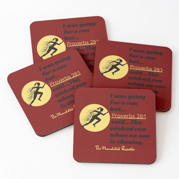 Item preview, I Was Going to Run BUT... Proverbs 28:1 Funny - Dark Red designed and sold by TheReporter1.
