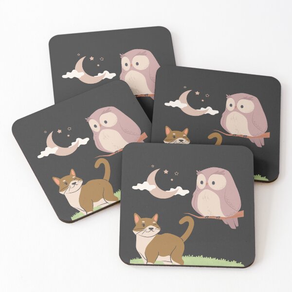 Item preview, a cat and an owl designed and sold by GeminiDaydreamer.