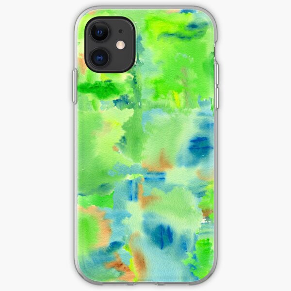 In the Forest in Spring Abstract Watercolor Collage iPhone Soft Case