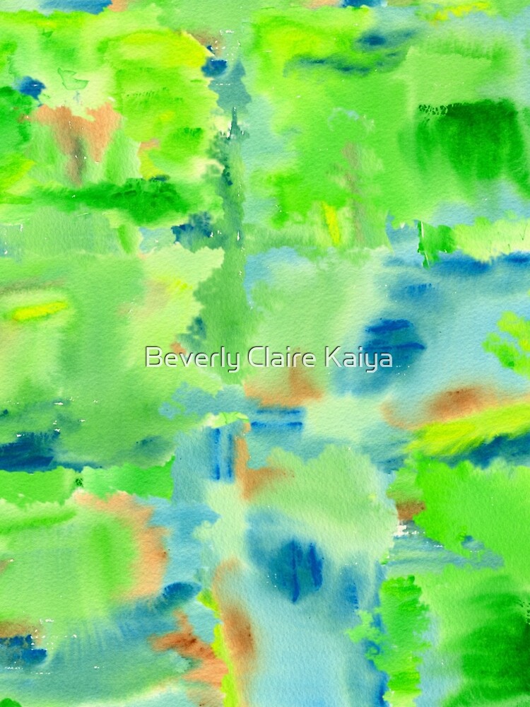 In the Forest in Spring Abstract Watercolor Collage by beverlyclaire