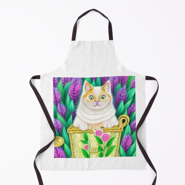 Item preview, Beautiful Fantasy Whimsical Cat Pastel Illustration with flowers in background designed and sold by ManifestoDesign.
