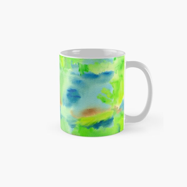 In the Forest in Spring Abstract Watercolor Collage Classic Mug
