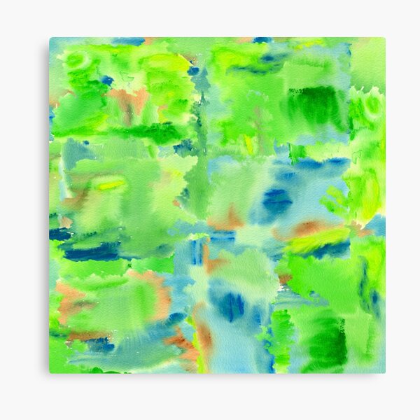 In the Forest in Spring Abstract Watercolor Collage Canvas Print