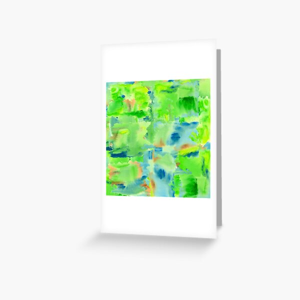 In the Forest in Spring Abstract Watercolor Collage Greeting Card