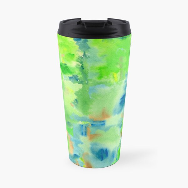 In the Forest in Spring Abstract Watercolor Collage Travel Mug