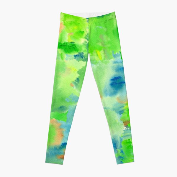 In the Forest in Spring Abstract Watercolor Collage Leggings