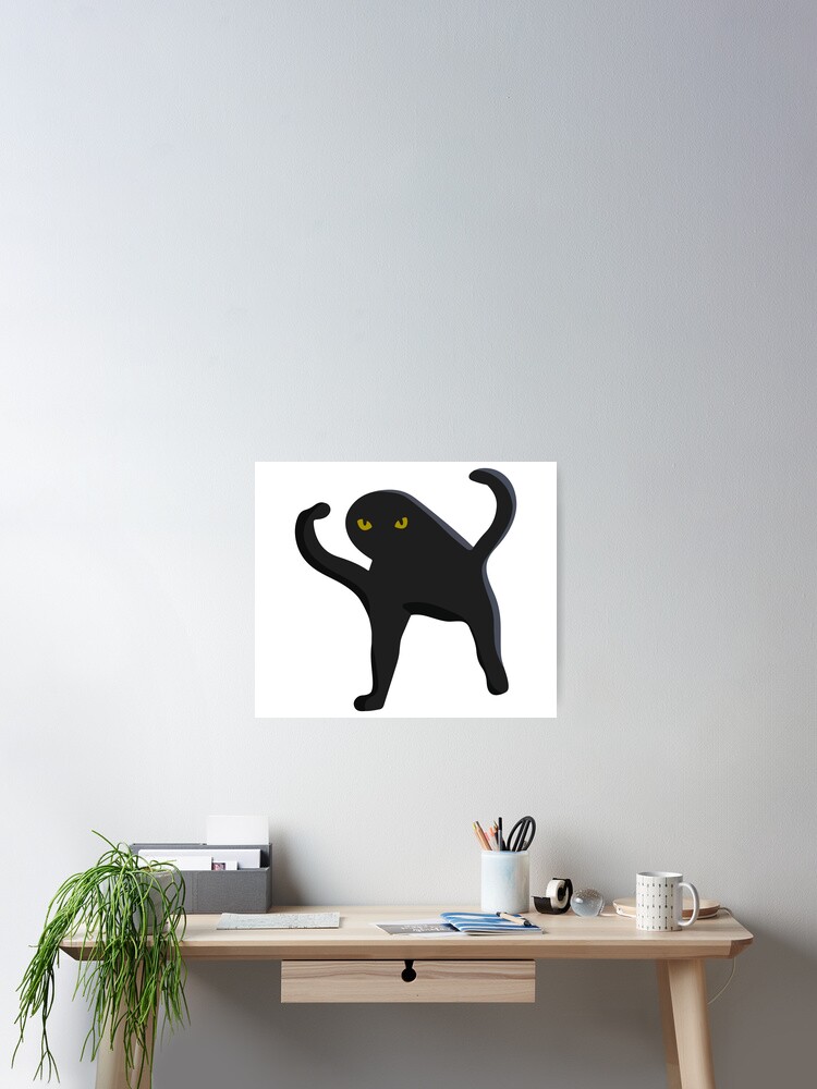 Cat Scared by Cucumber, Cursed Cat Images Poster for Sale by printify