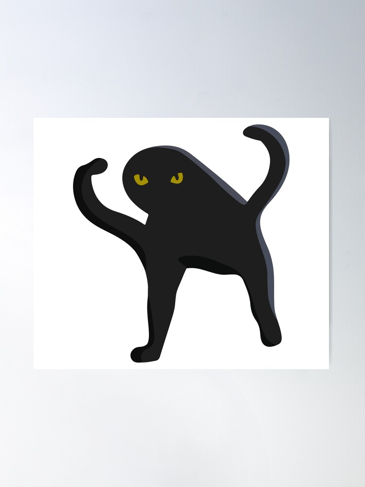 Cat Scared by Cucumber, Cursed Cat Images Poster for Sale by printify