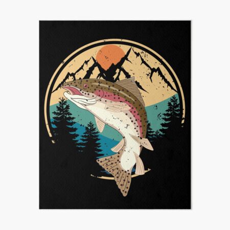 Steelhead Trout Fishing - cool trout fishing Art Board Print for Sale by  TeeInnovations