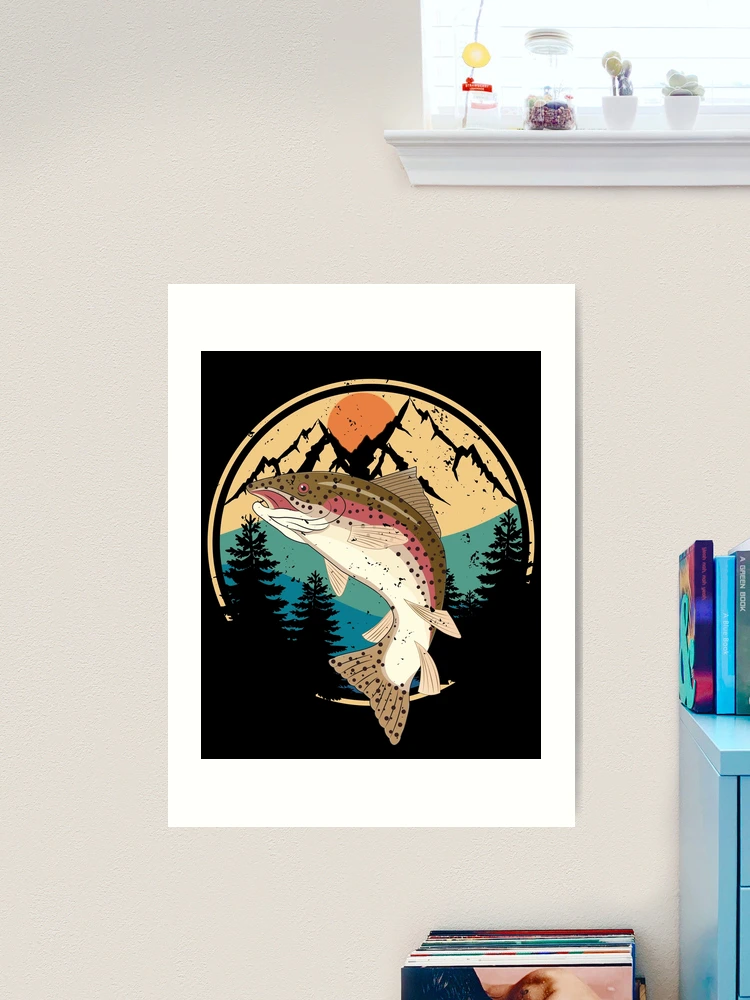 Steelhead Trout Fishing - cool trout fishing Art Print for Sale