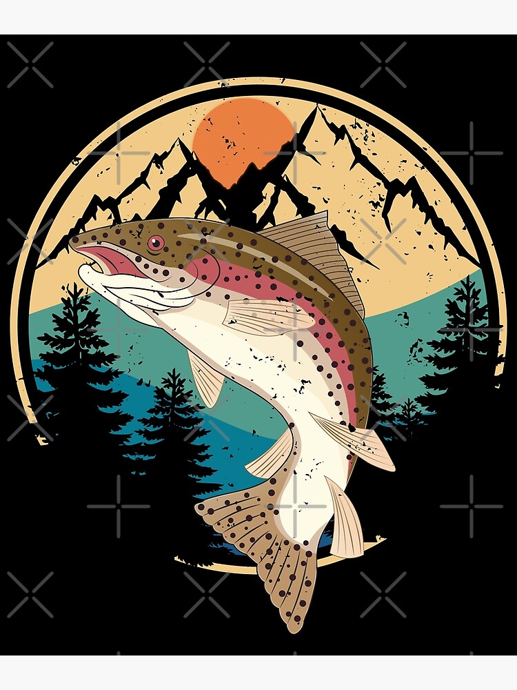Steelhead Trout Fishing - cool trout fishing Art Print for Sale by  TeeInnovations