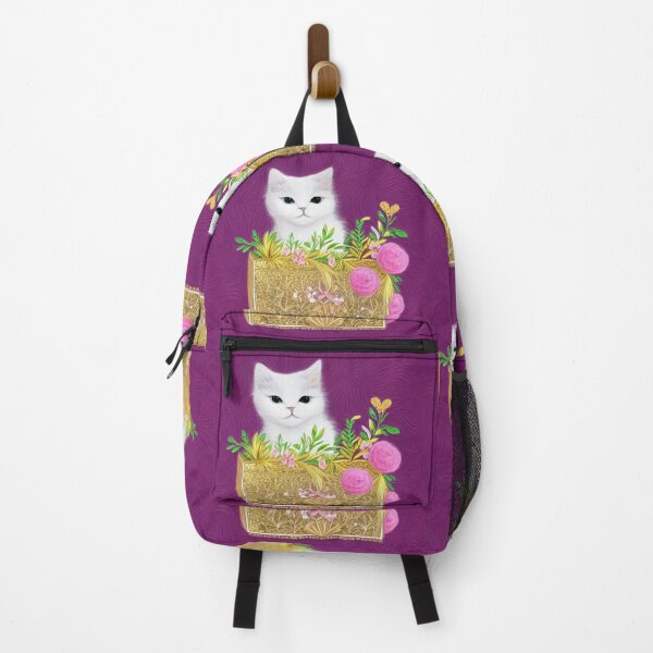 Item preview, Beautiful Fantasy Whimsical Cat Pastel Illustration with flowers in background designed and sold by ManifestoDesign.