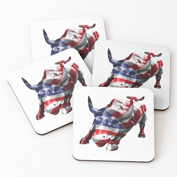 Item preview, Wall Street Bull with US Flag Overlay designed and sold by Mackabee.