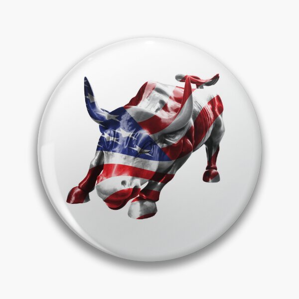 Item preview, Wall Street Bull with US Flag Overlay designed and sold by Mackabee.