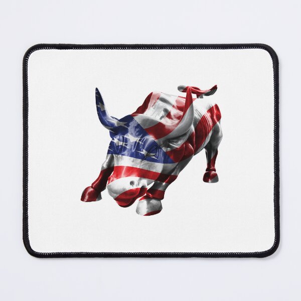 Item preview, Wall Street Bull with US Flag Overlay designed and sold by Mackabee.