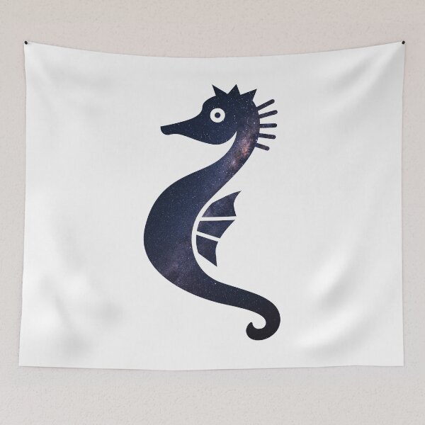 Item preview, Glowing Milky Way On Dark Sky Seahorse | Cute Seahorse designed and sold by BopleDesigns.