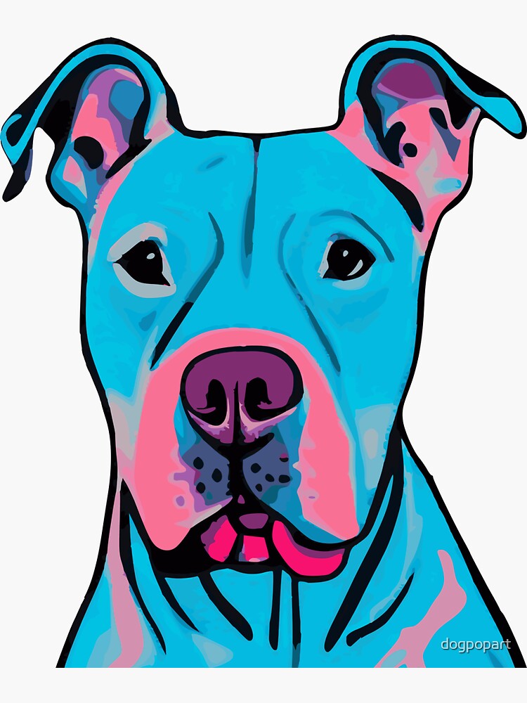 An American Pit Bull Terrier In A Vibrant Pop Art Style" Sticker For Sale By Dogpopart