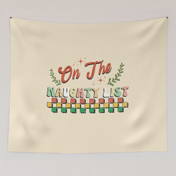 Item preview, On the naughty list retro Christmas vintage designs designed and sold by DesignsbyMona.
