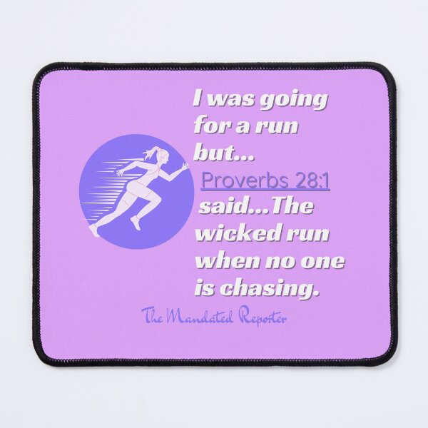 Item preview, I Was Going to Run BUT... Proverbs 28:1 Funny - Lavender designed and sold by TheReporter1.