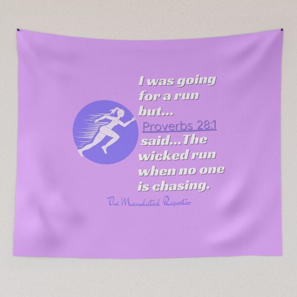 Item preview, I Was Going to Run BUT... Proverbs 28:1 Funny - Lavender designed and sold by TheReporter1.