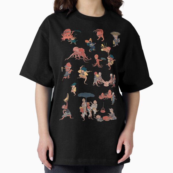 [Japanese vintage] Dancing Octopus by Kuniyoshi Oversized T-Shirt