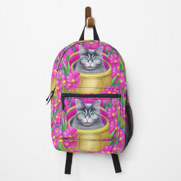 Item preview, Beautiful Fantasy Whimsical Cat Pastel Illustration with flowers in background designed and sold by ManifestoDesign.