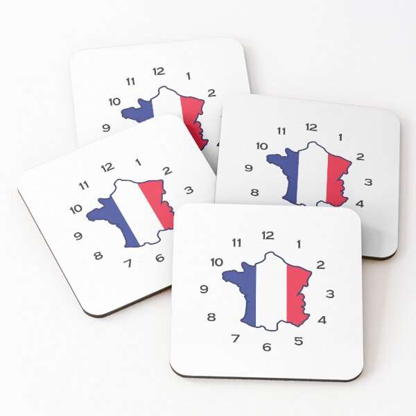 Item preview, France flag map on a clock designed and sold by Tienda-Vane.