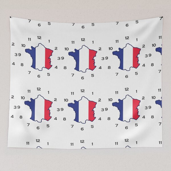 Item preview, France flag map on a clock designed and sold by Tienda-Vane.