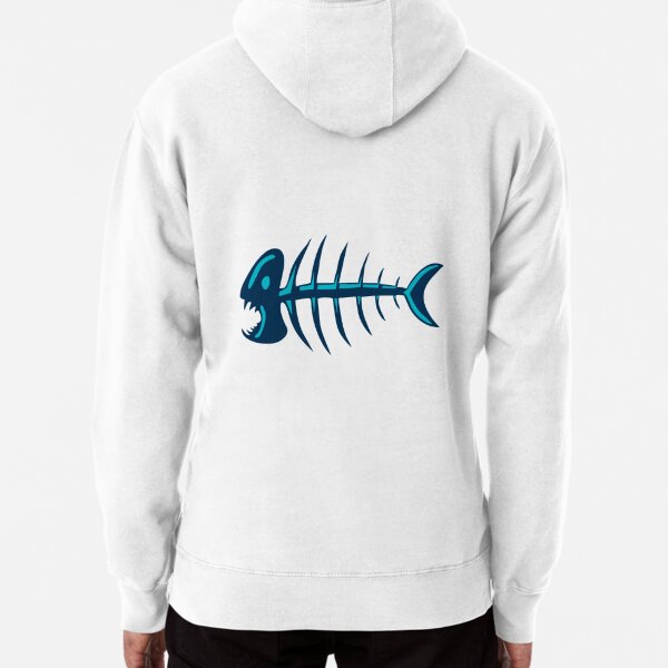 Fish bones hoodie Men's size graphic hooded sweatshirt fish bone sweatshirt
