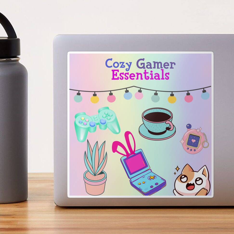 Cozy Gamer Essentials Sticker for Sale by Clefairy Creations