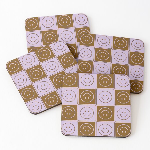 Item preview, Checkered Smiley Faces Pattern Design  Muted Color Palette designed and sold by tartagain.