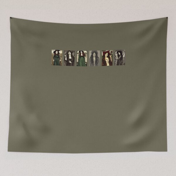 Item preview, Seven Unburnt Witches in Pre-Raphaelite Style designed and sold by LochNestFarm.