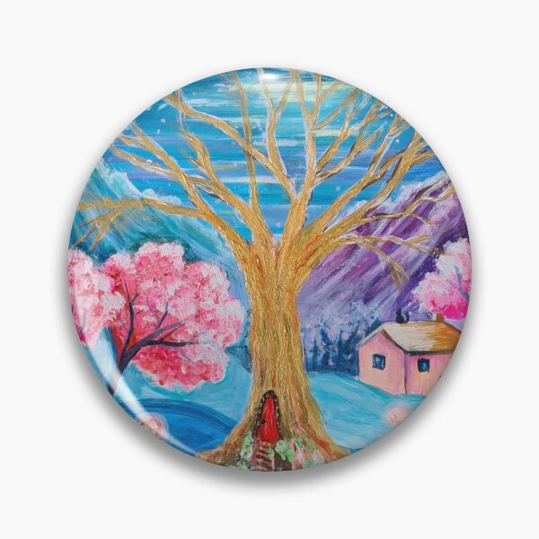 Item preview, Fantastical land, acrylic painting designed and sold by OilPaintsHatts.