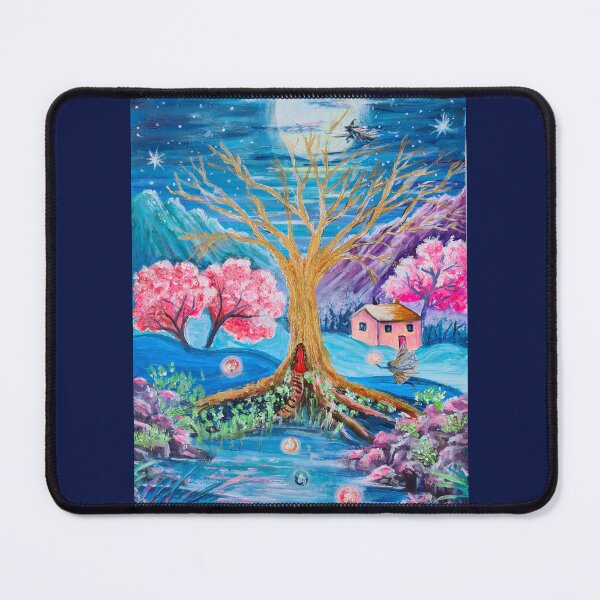 Item preview, Fantastical land, acrylic painting designed and sold by OilPaintsHatts.