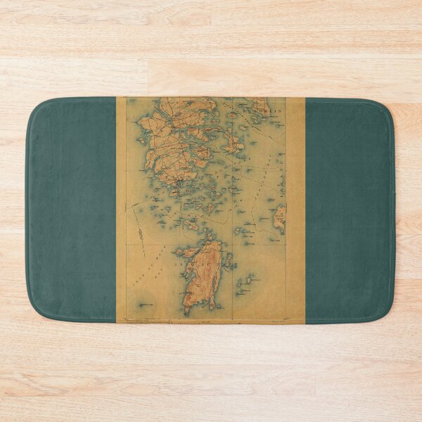 Item preview, Isle au Haut and Deer Isle Maine Vintage Map designed and sold by BeaSchoney.