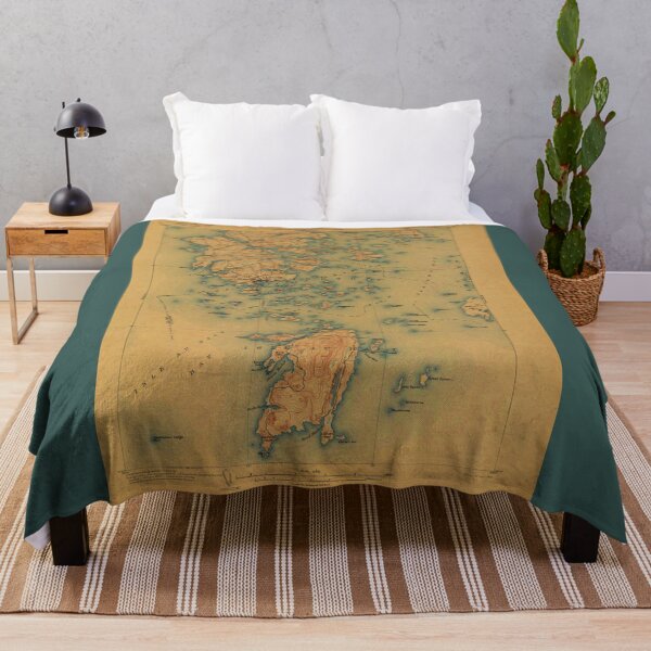 Item preview, Isle au Haut and Deer Isle Maine Vintage Map designed and sold by BeaSchoney.