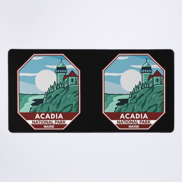Item preview, Acadia National Park Maine Lighthouse Retro Emblem designed and sold by KrisSidDesigns.