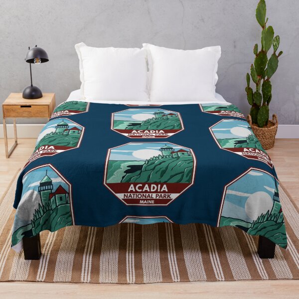Item preview, Acadia National Park Maine Lighthouse Retro Emblem designed and sold by KrisSidDesigns.