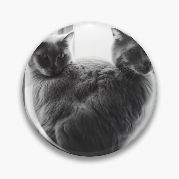 Item preview, Fluffy grey cat with two heads designed and sold by Mission-Cat.