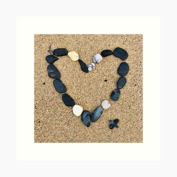Beachy Love Heart Art Print
