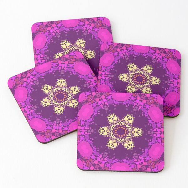 Artikelvorschau, Punkt-Mandala-Blumen-Rosa und Gelb entworfen und verkauft von WormholeOrbital.