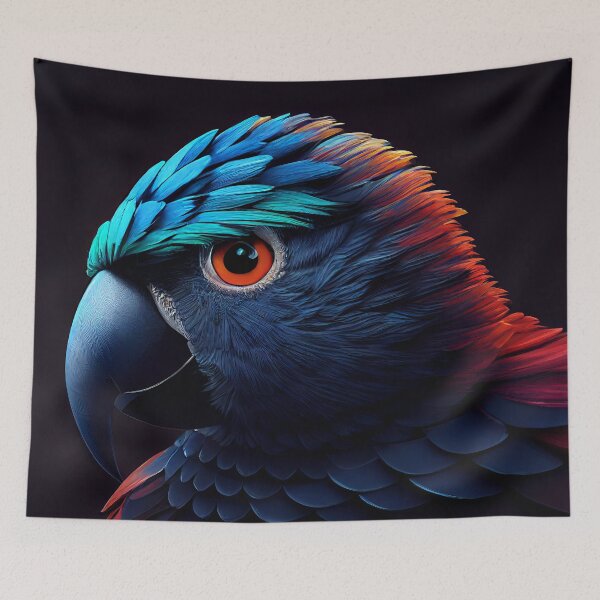 Item preview, Futuristic parrot with background designed and sold by MorningPanda.