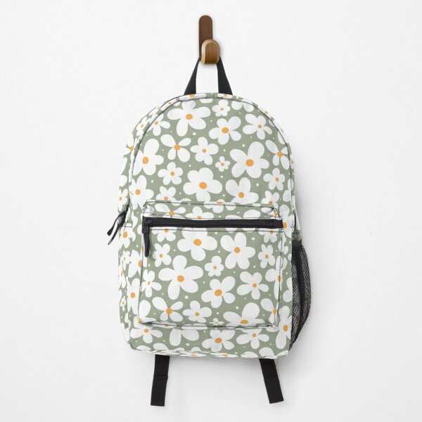 Retro Flower Oil Painting Backpack Purse, Aesthetic Canvas Travel